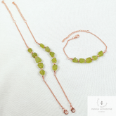Natural Raw Peridot Bracelet, Raw Gemstone Copper Jewelry, Raw Crystal Jewelry, Custom Birthstone Bracelet, Peridot Jewelry, Dainty Bracelet